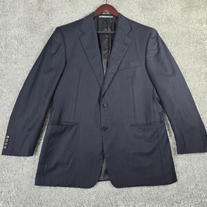 Hickey Freeman‎ Mens 42R Blue Stripe Loro Piana Wool Blazer Office Old Money
